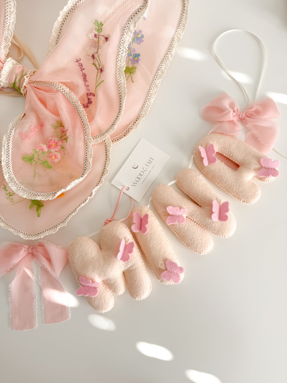 Name banner with butterflies