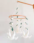 Dove mobile with leaves