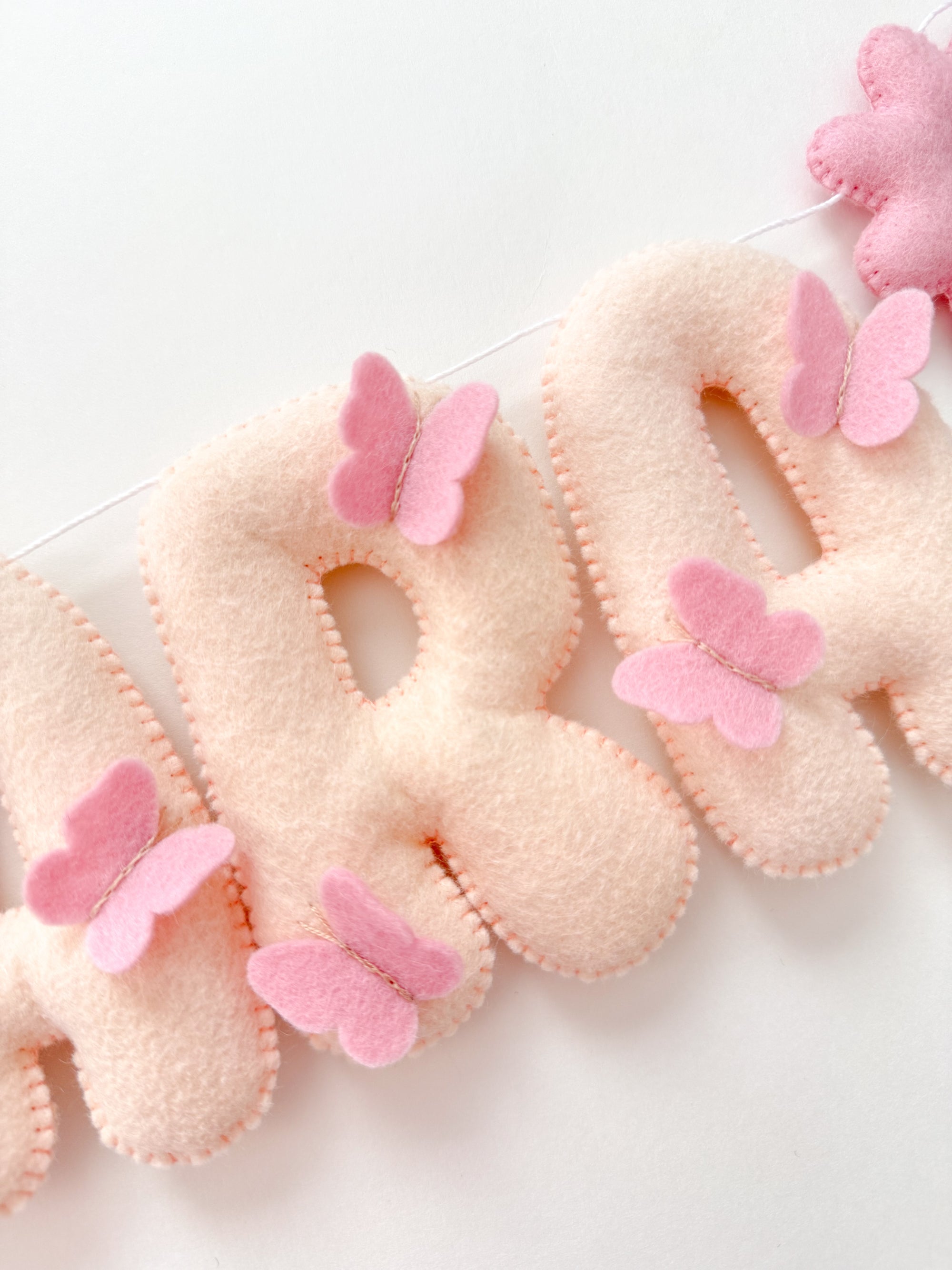 Name banner with butterflies