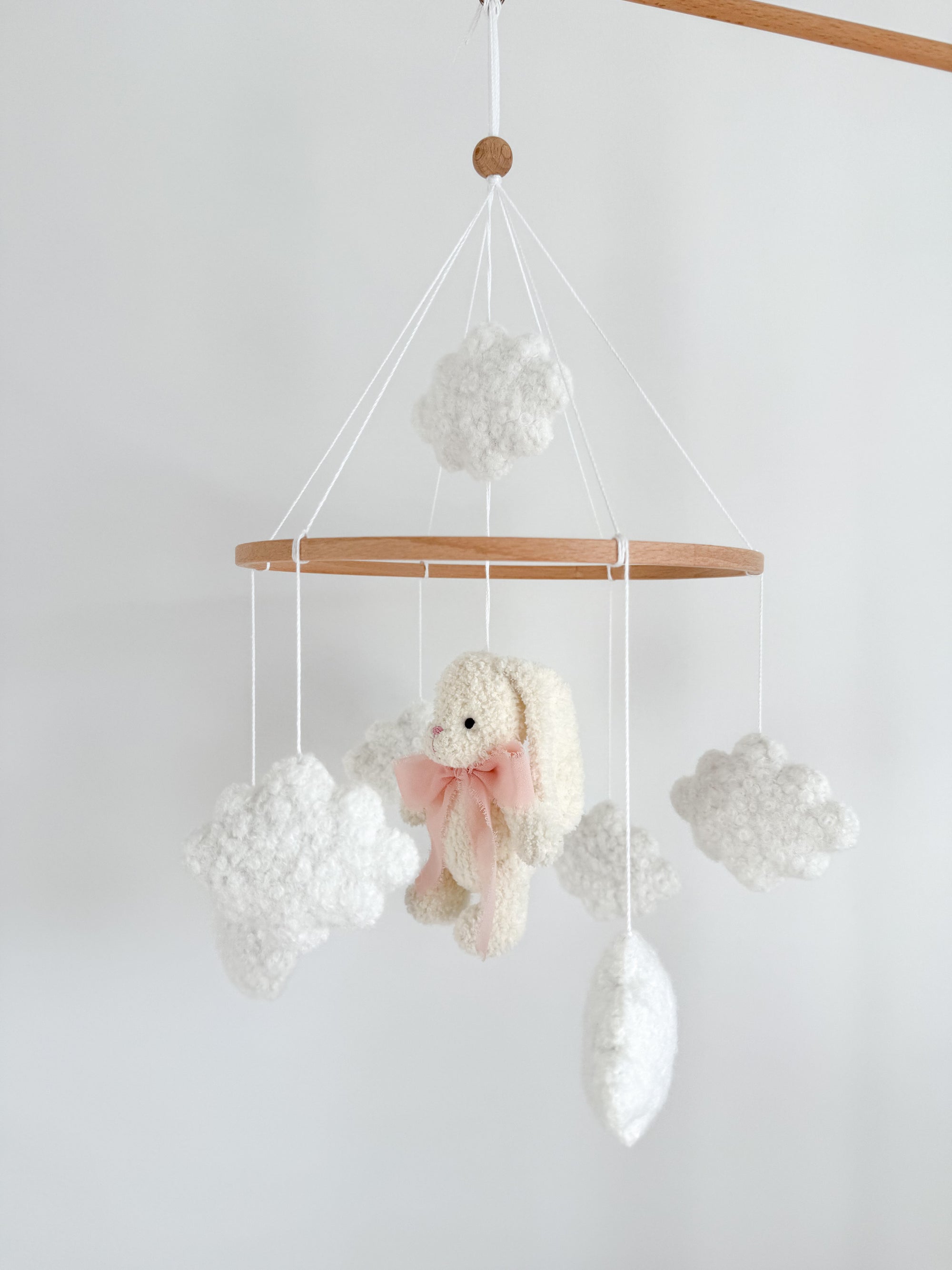 Boucle mobile with ivory teddy bunny