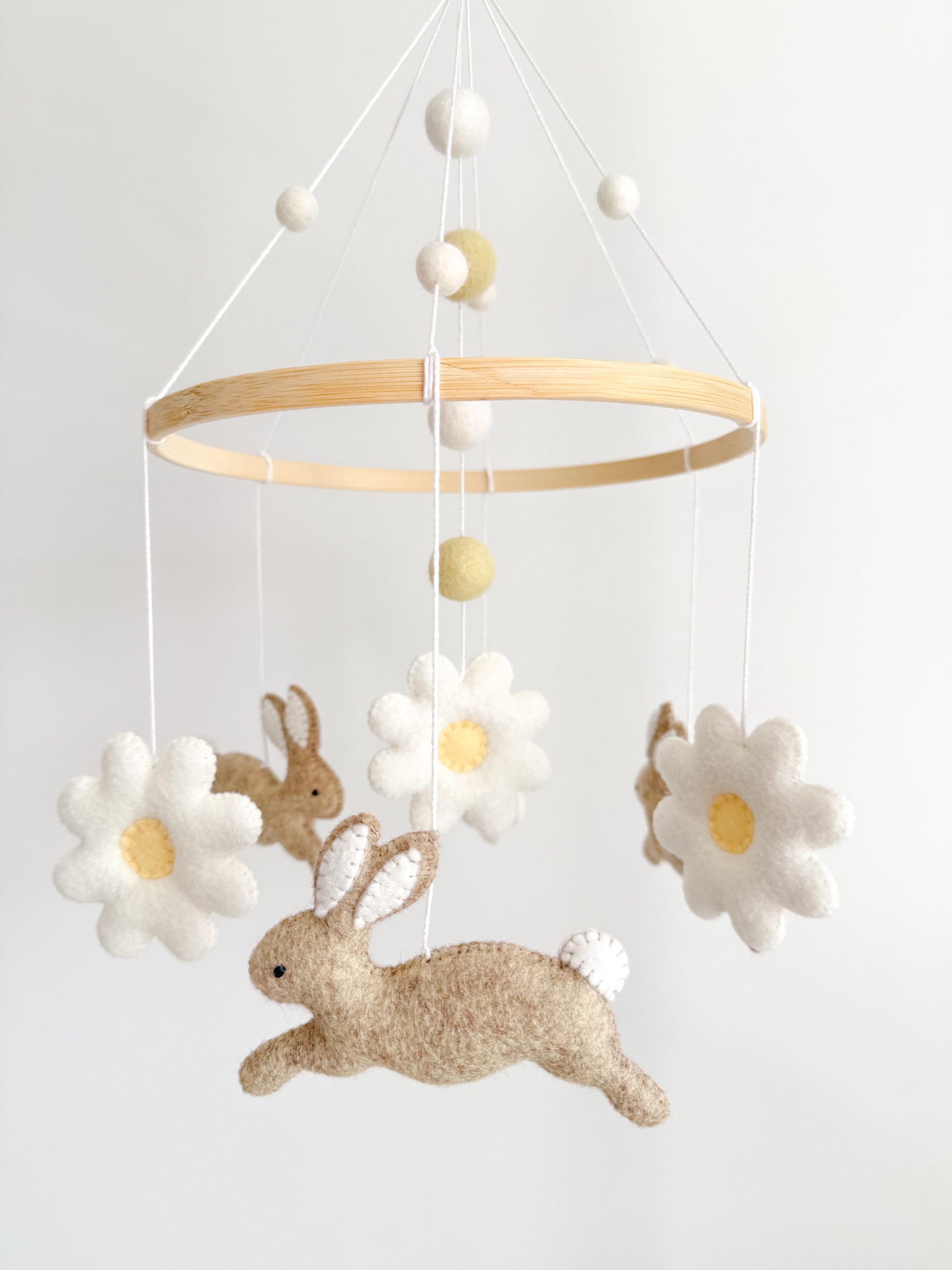Bunny mobile with daises