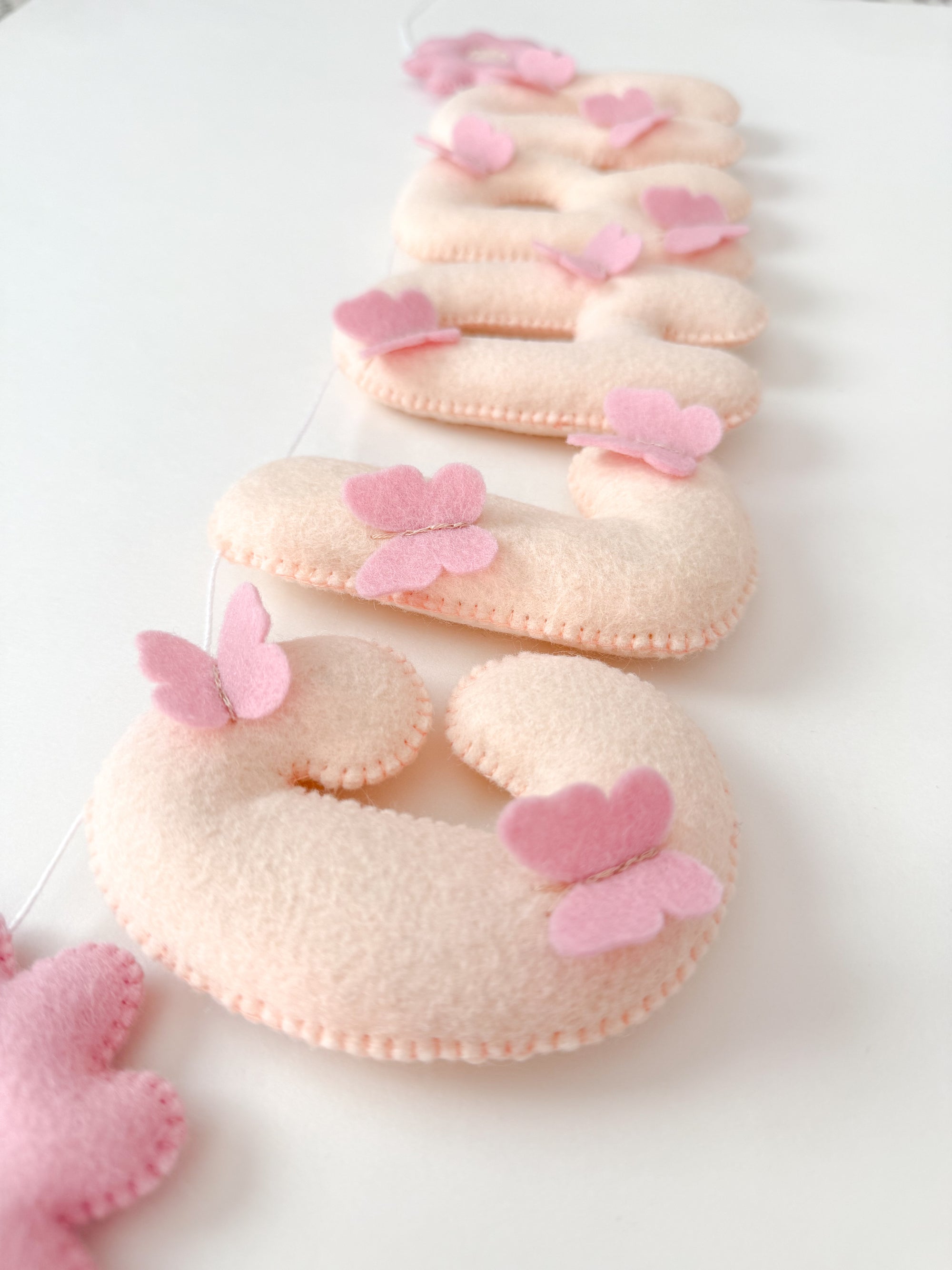 Name banner with butterflies