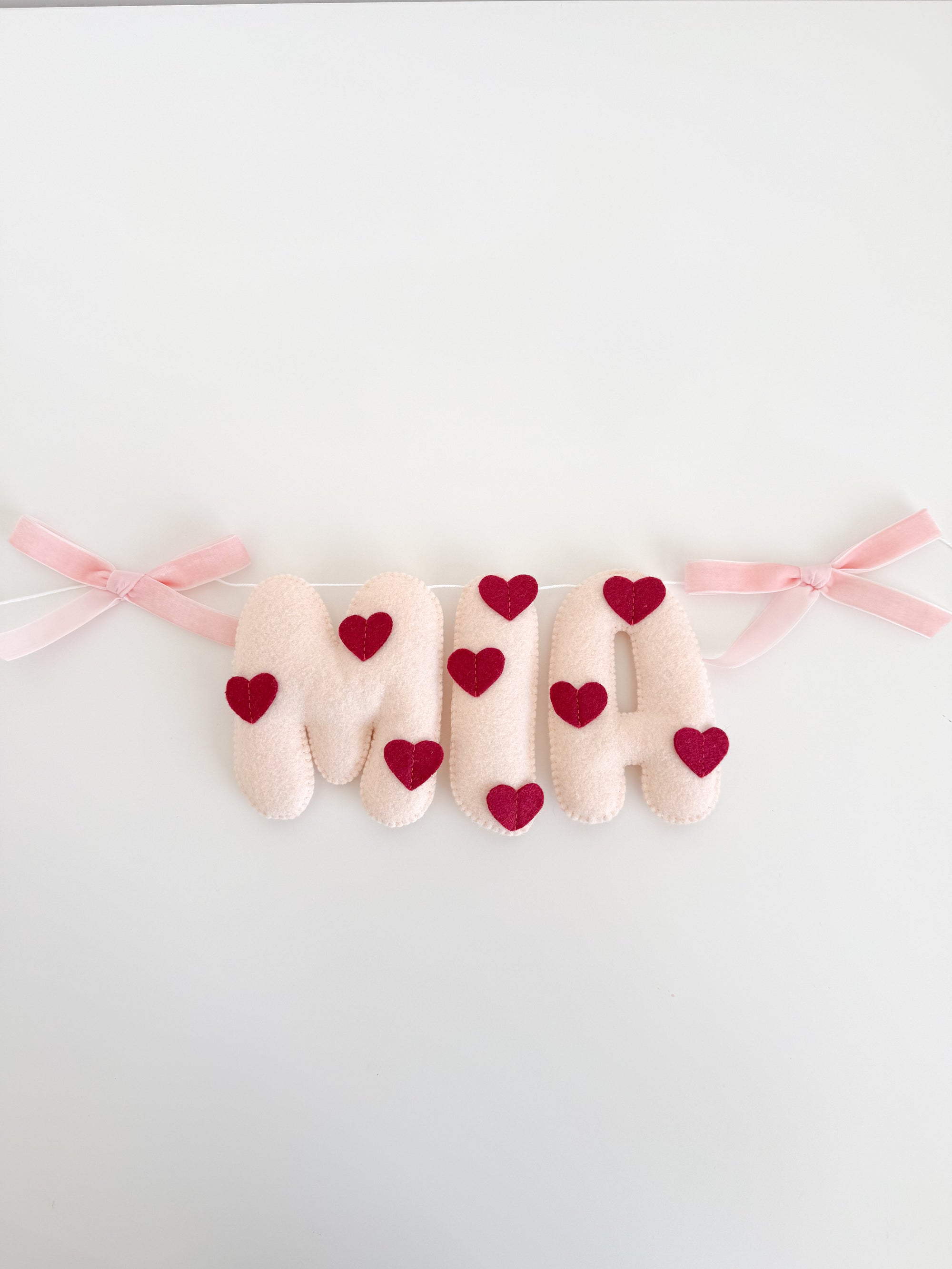 Name banner with hearts