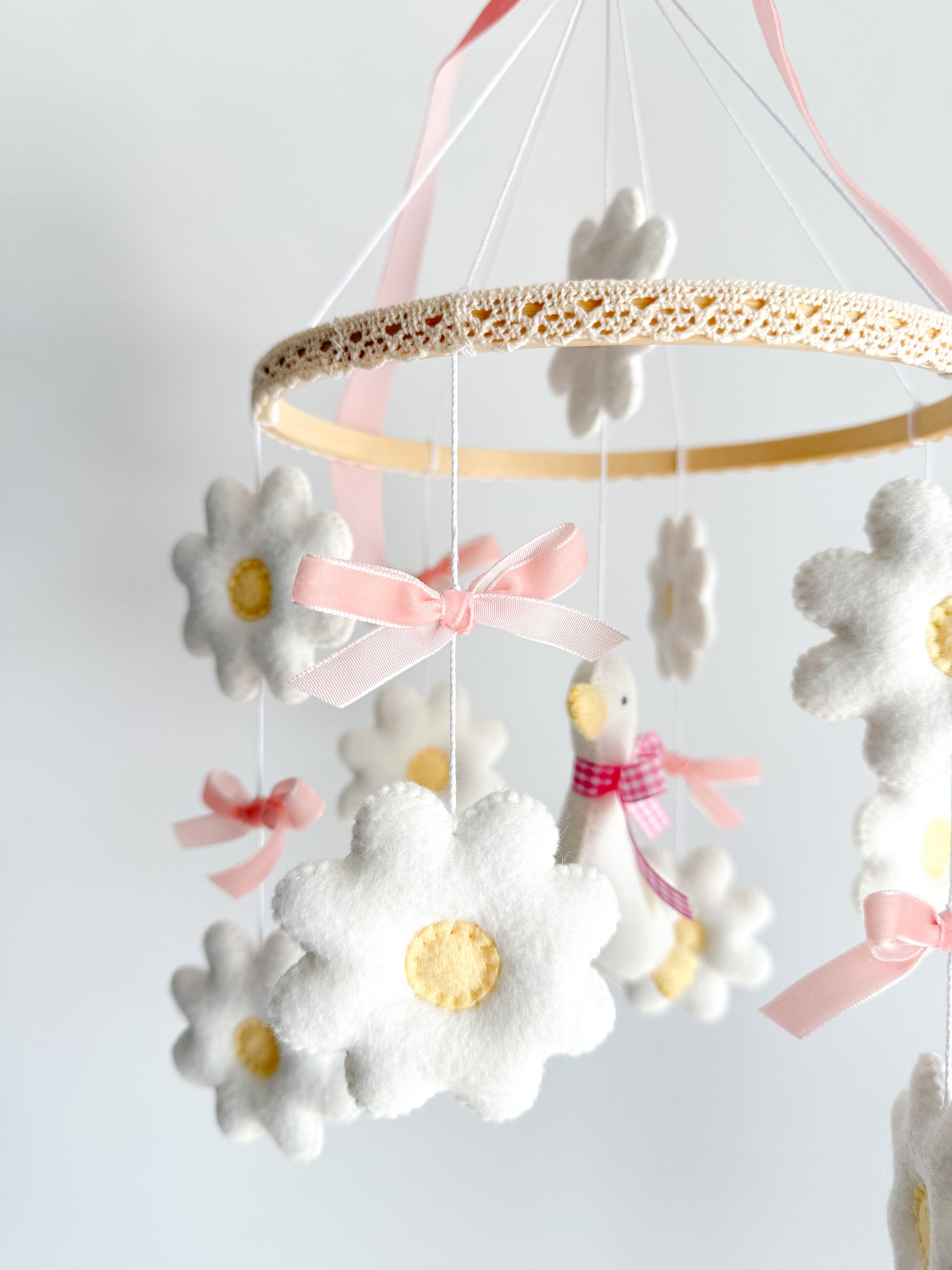Goose mobile with daisies