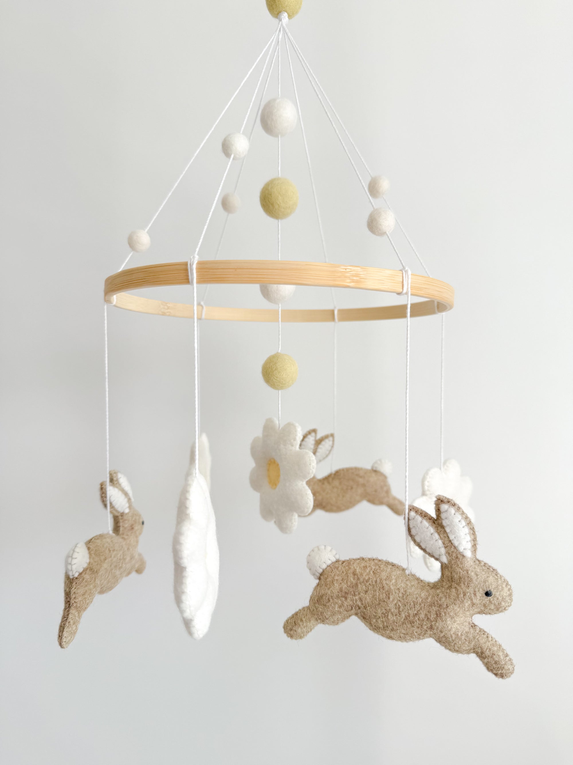 Bunny mobile with daises