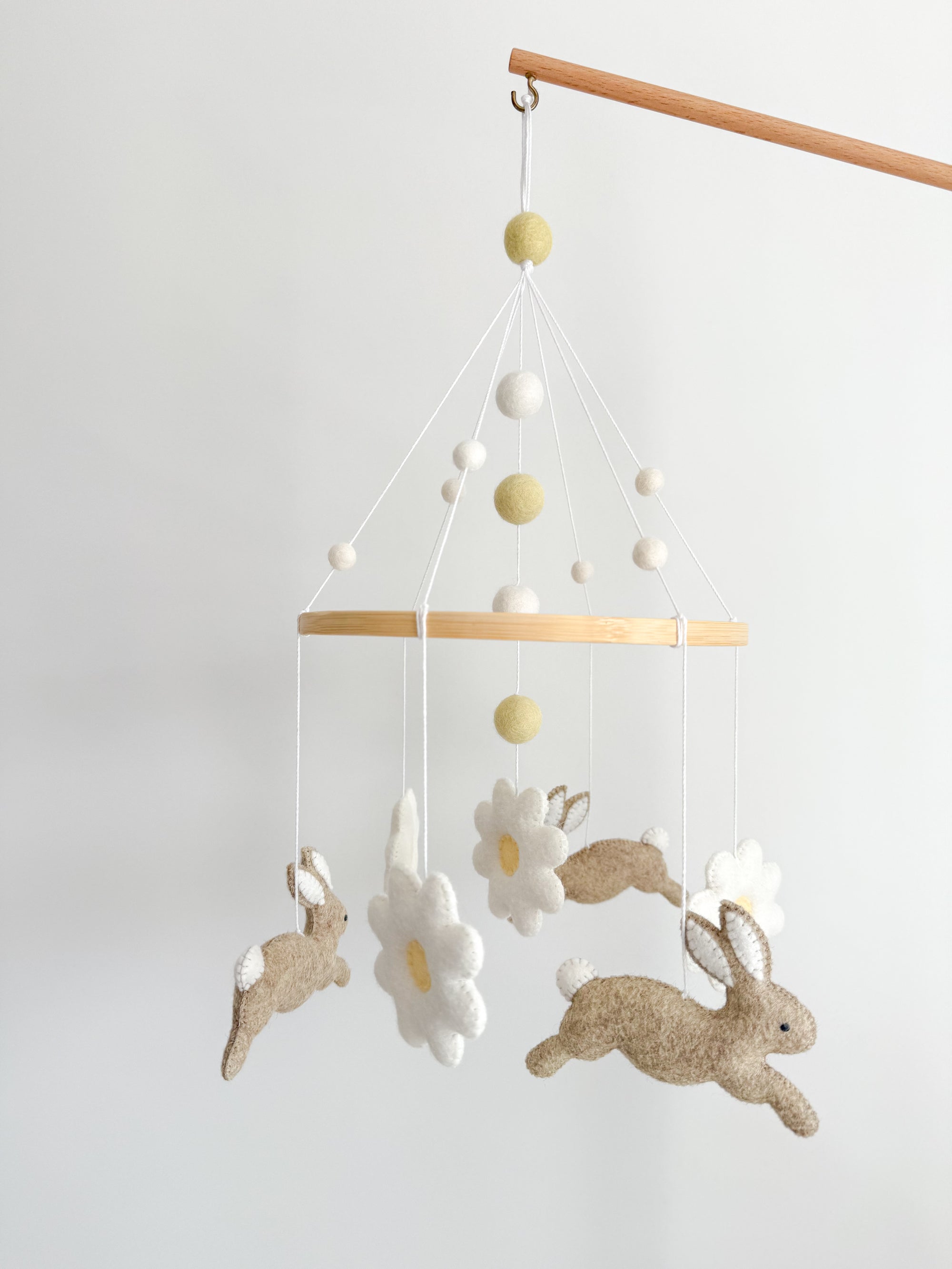 Bunny mobile with daises