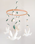 Dove mobile with leaves