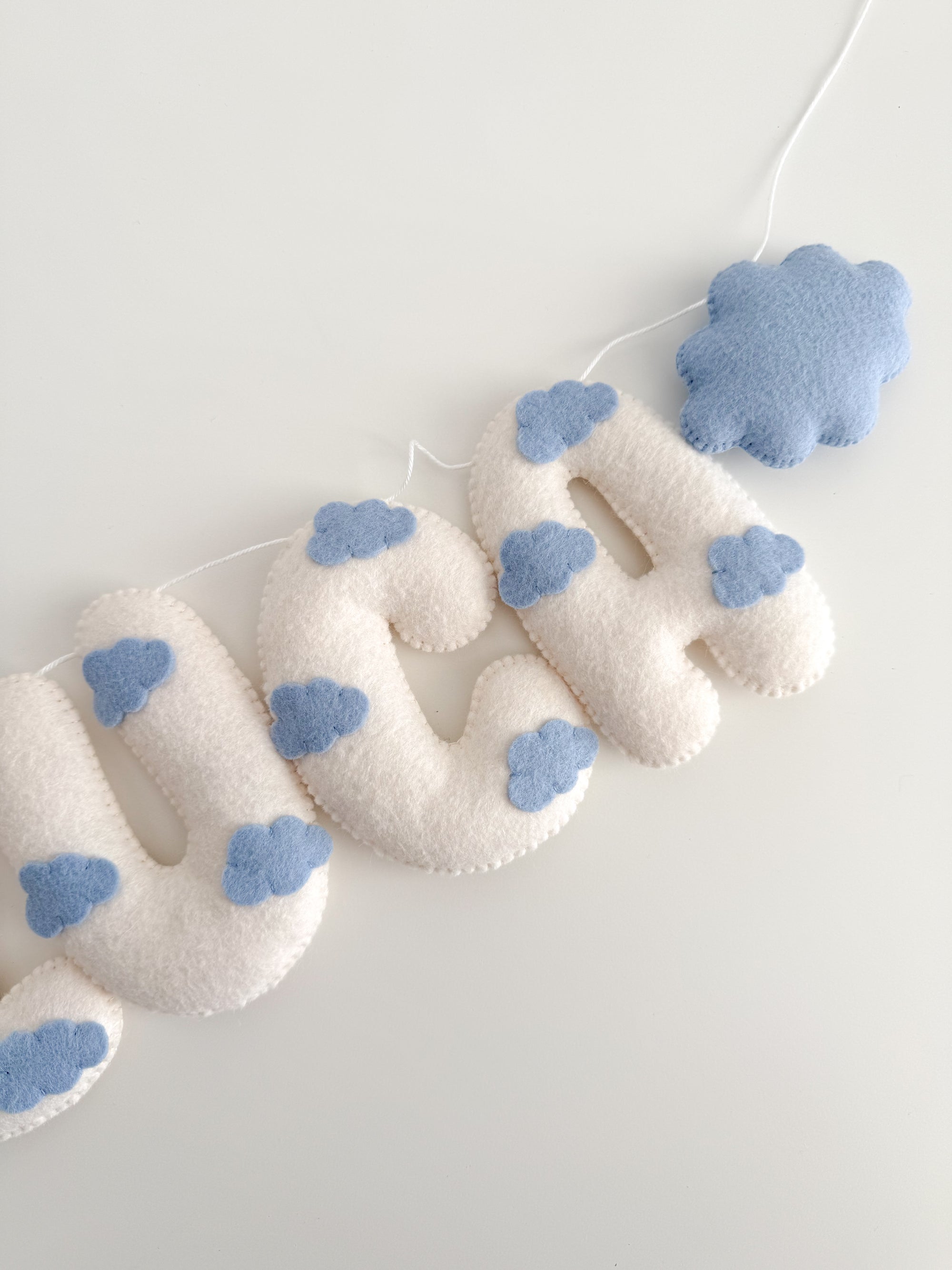 Name banner with clouds