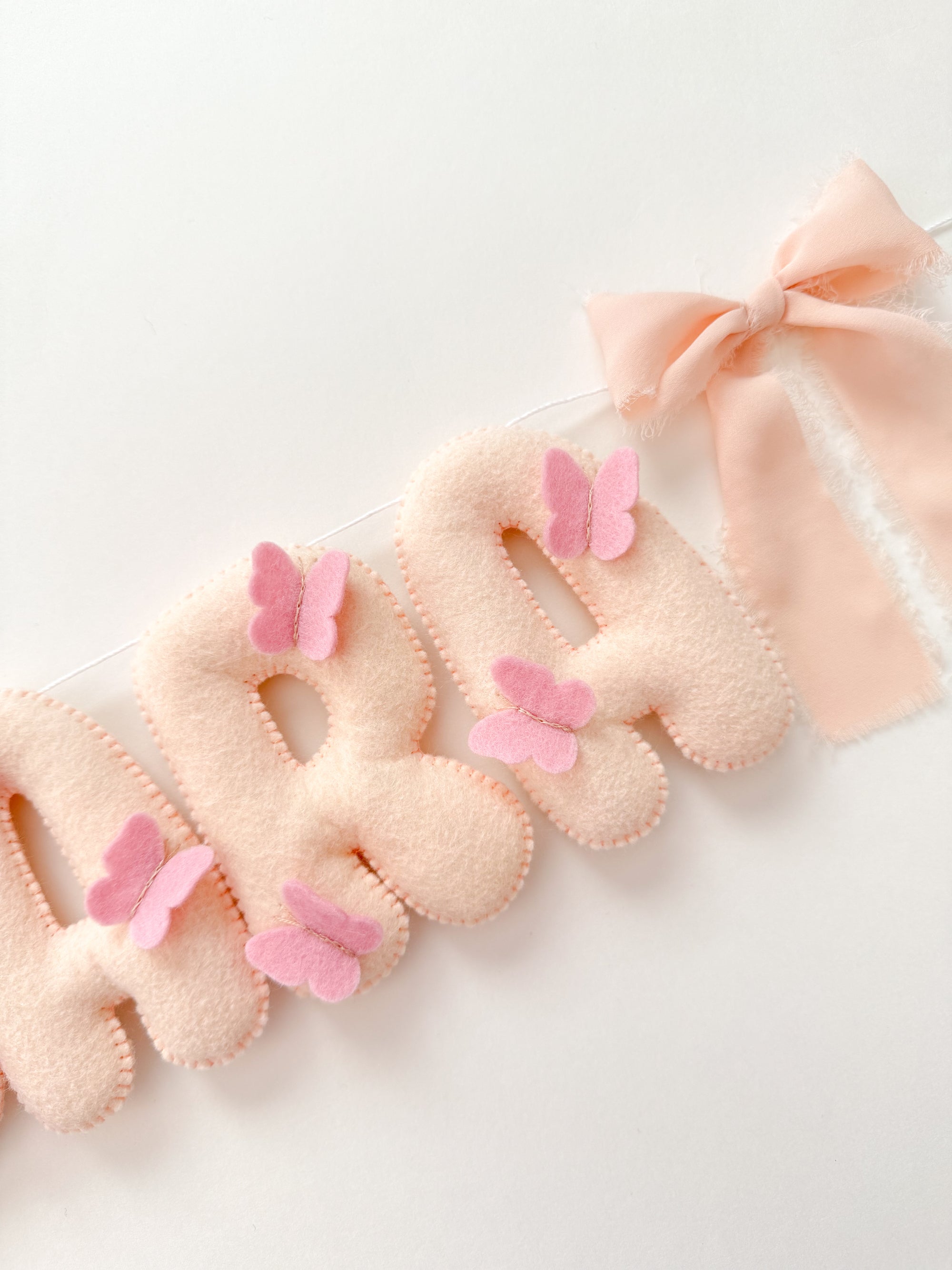 Name banner with butterflies