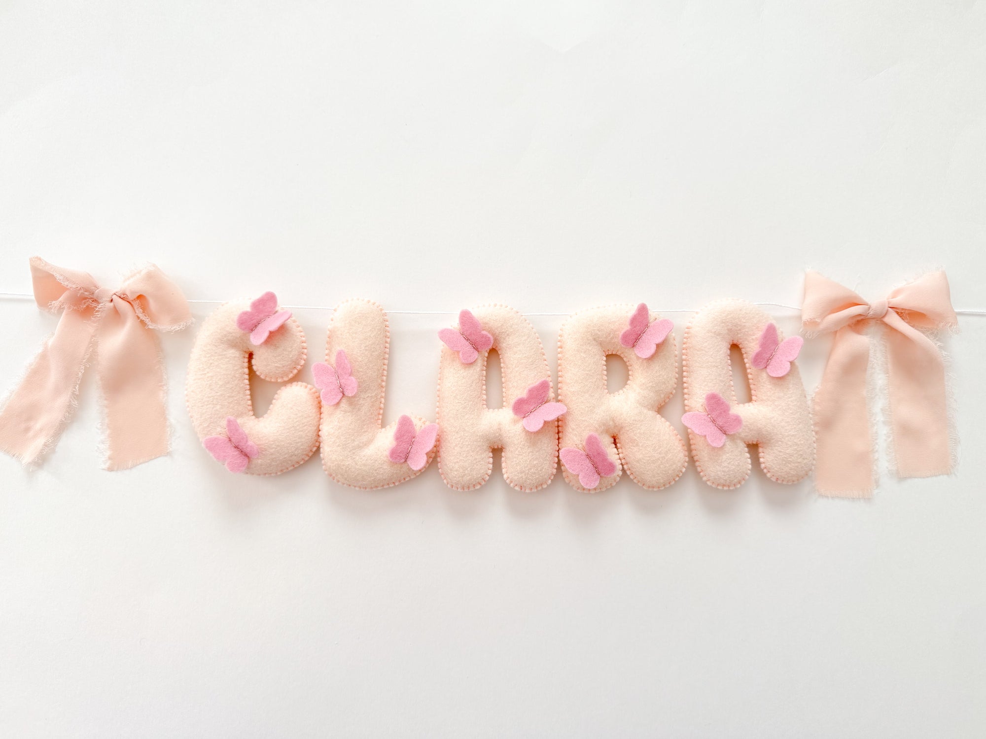 Name banner with butterflies