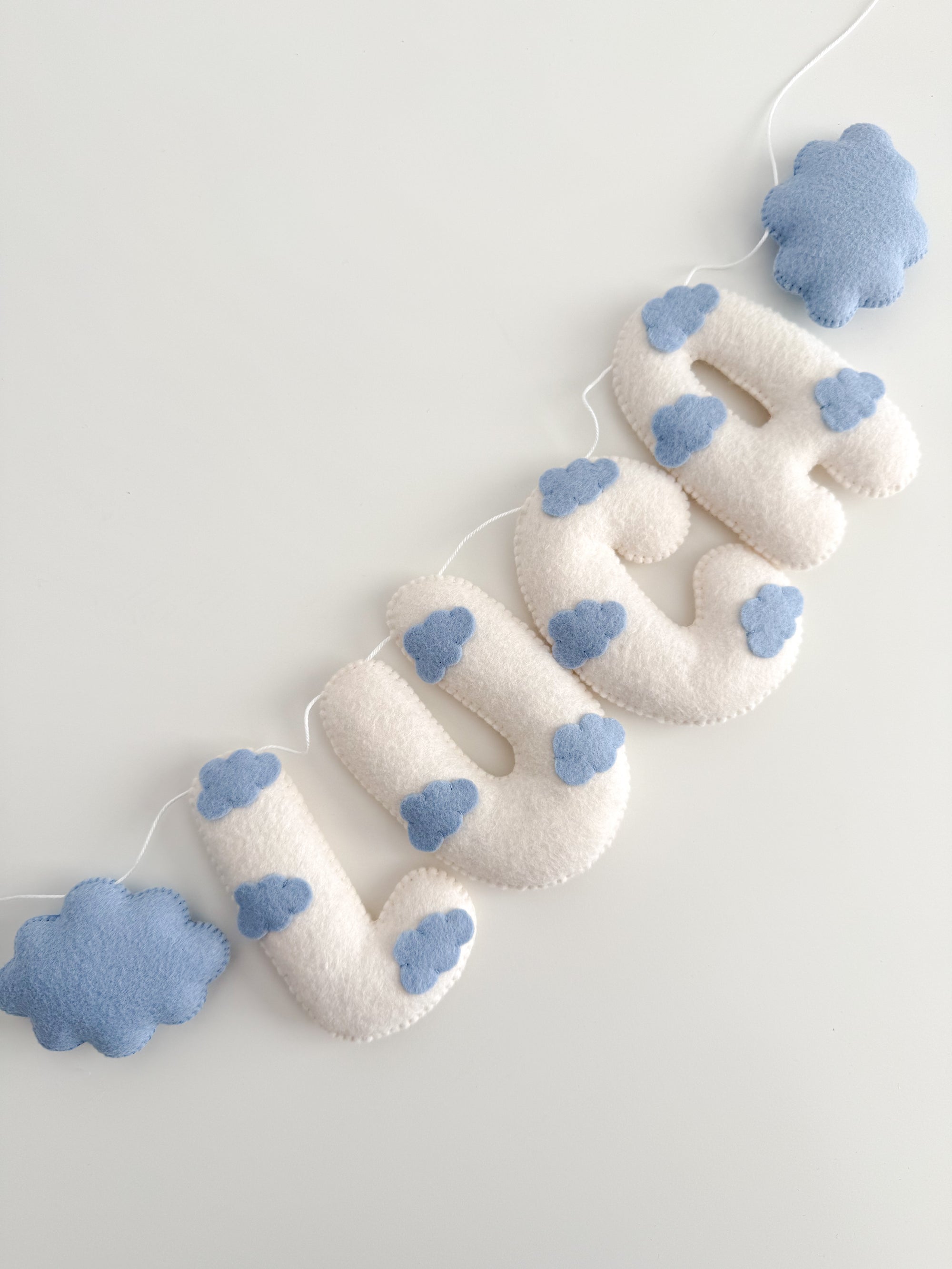 Name banner with clouds