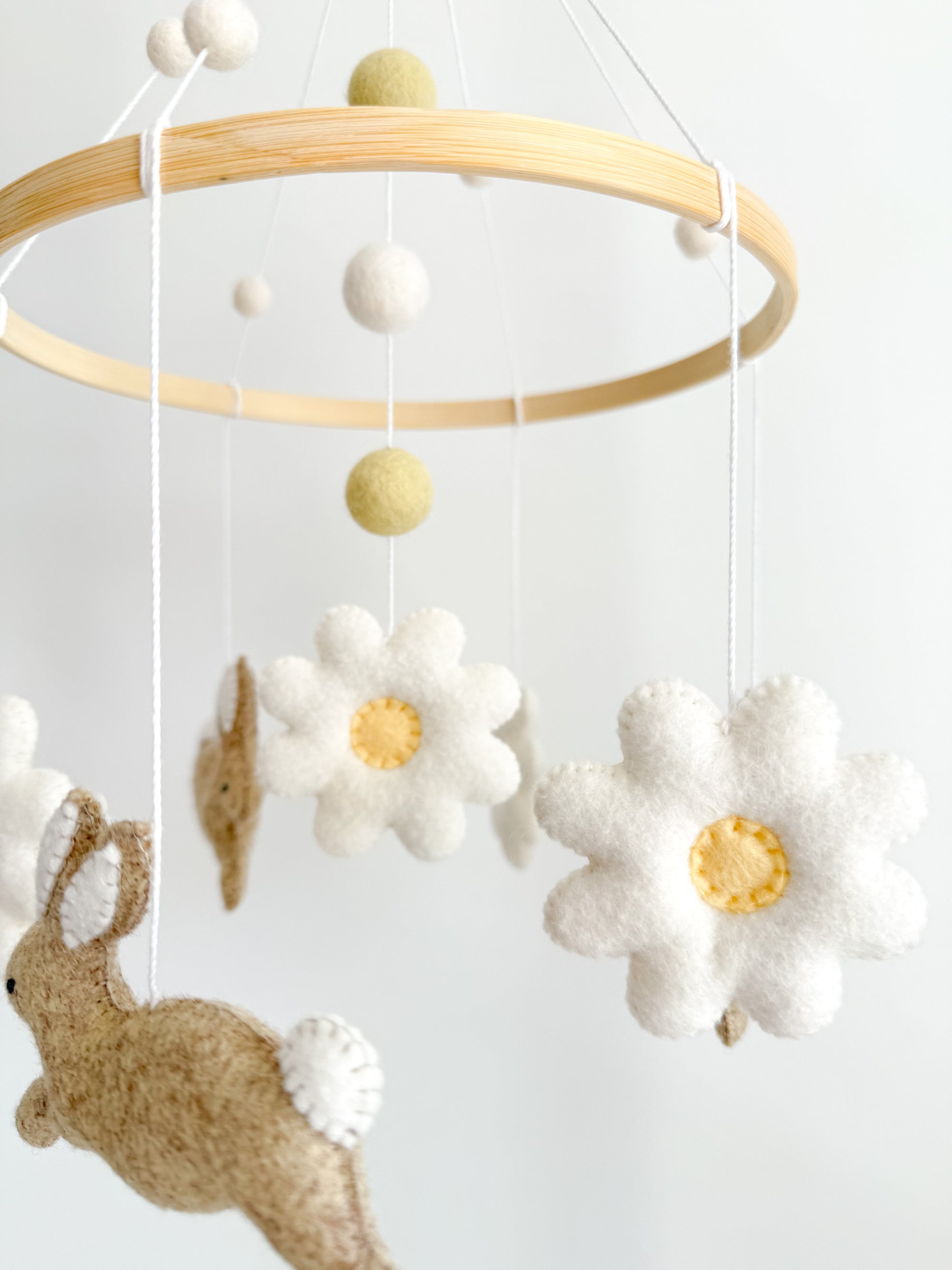 Bunny mobile with daises