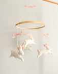 Bunny mobile with pink bows