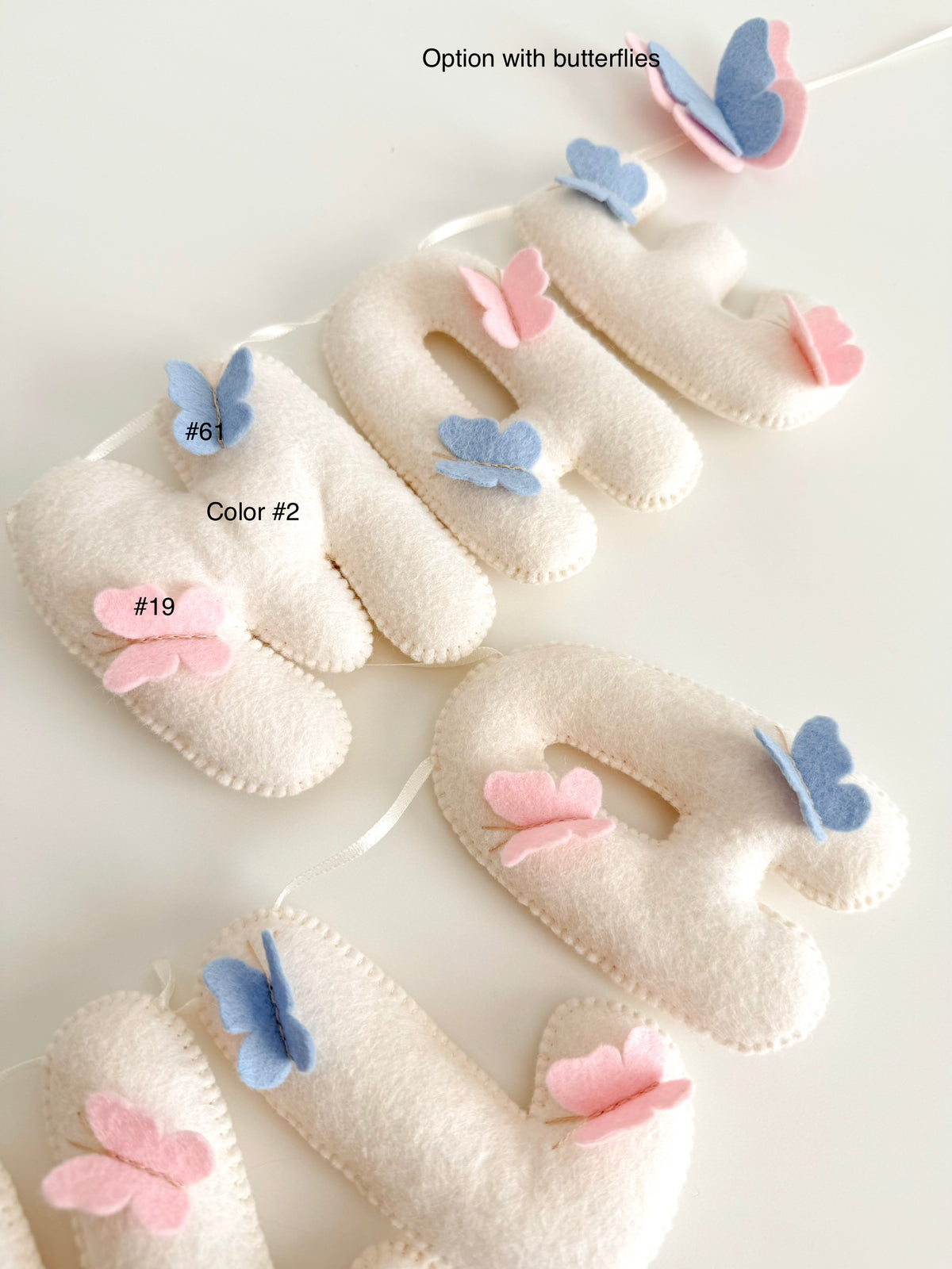 Name banner with butterflies