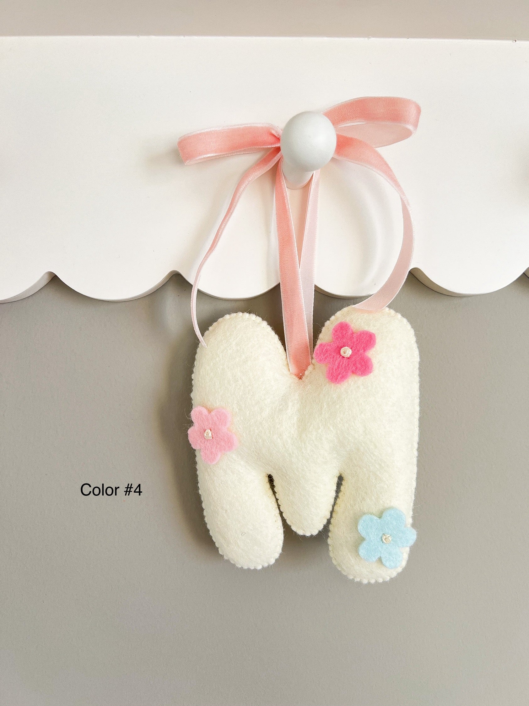Felt letter with flowers