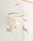 Bunny mobile with pink bows