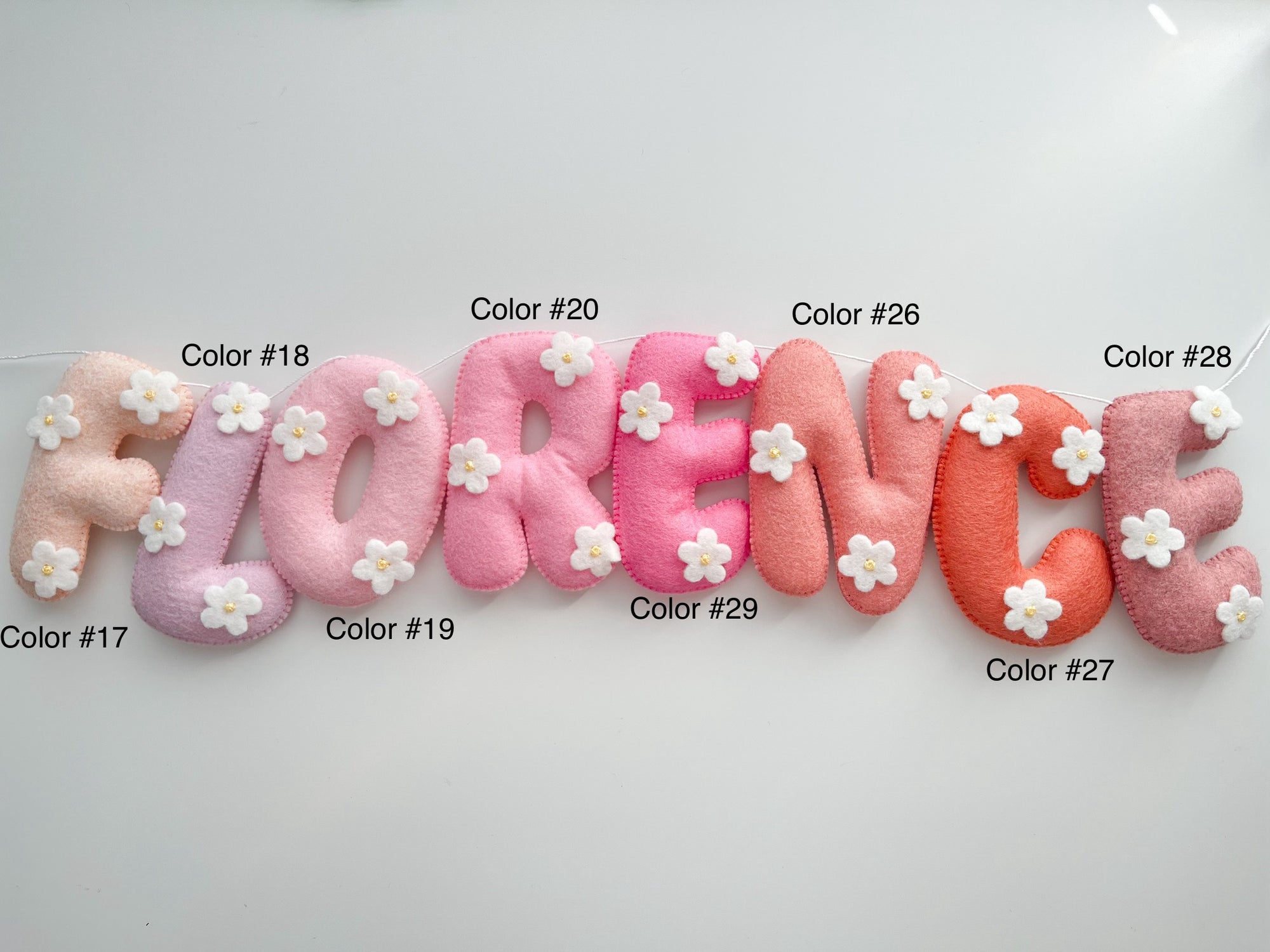 Name banner with daises