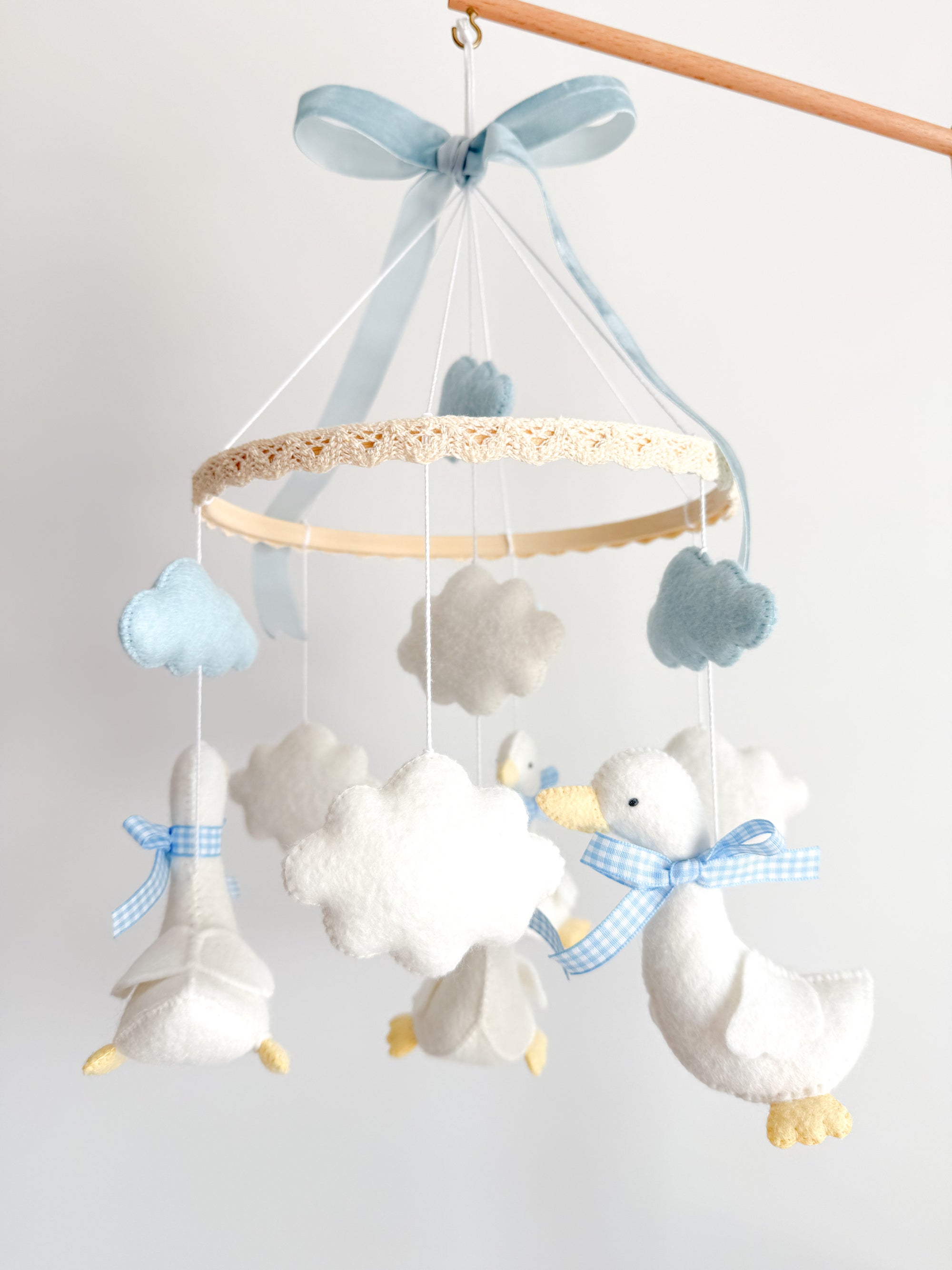 Blue mobile with goose