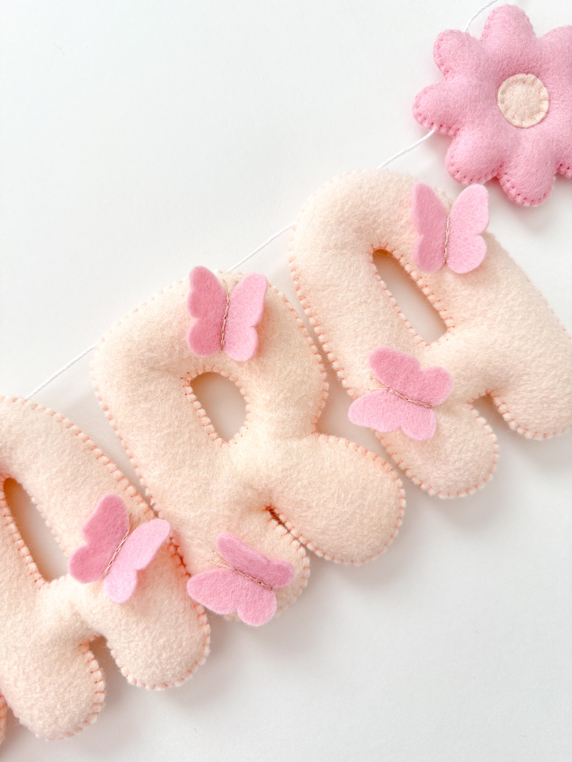 Name banner with butterflies