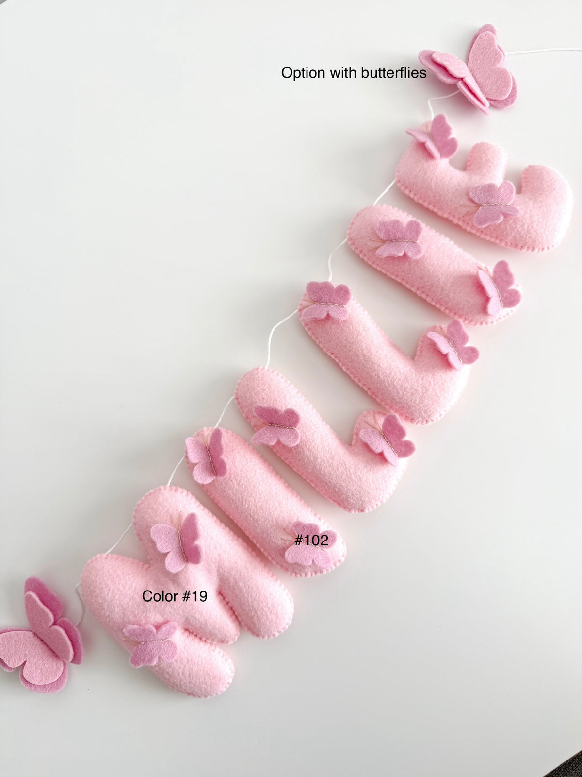Name banner with butterflies