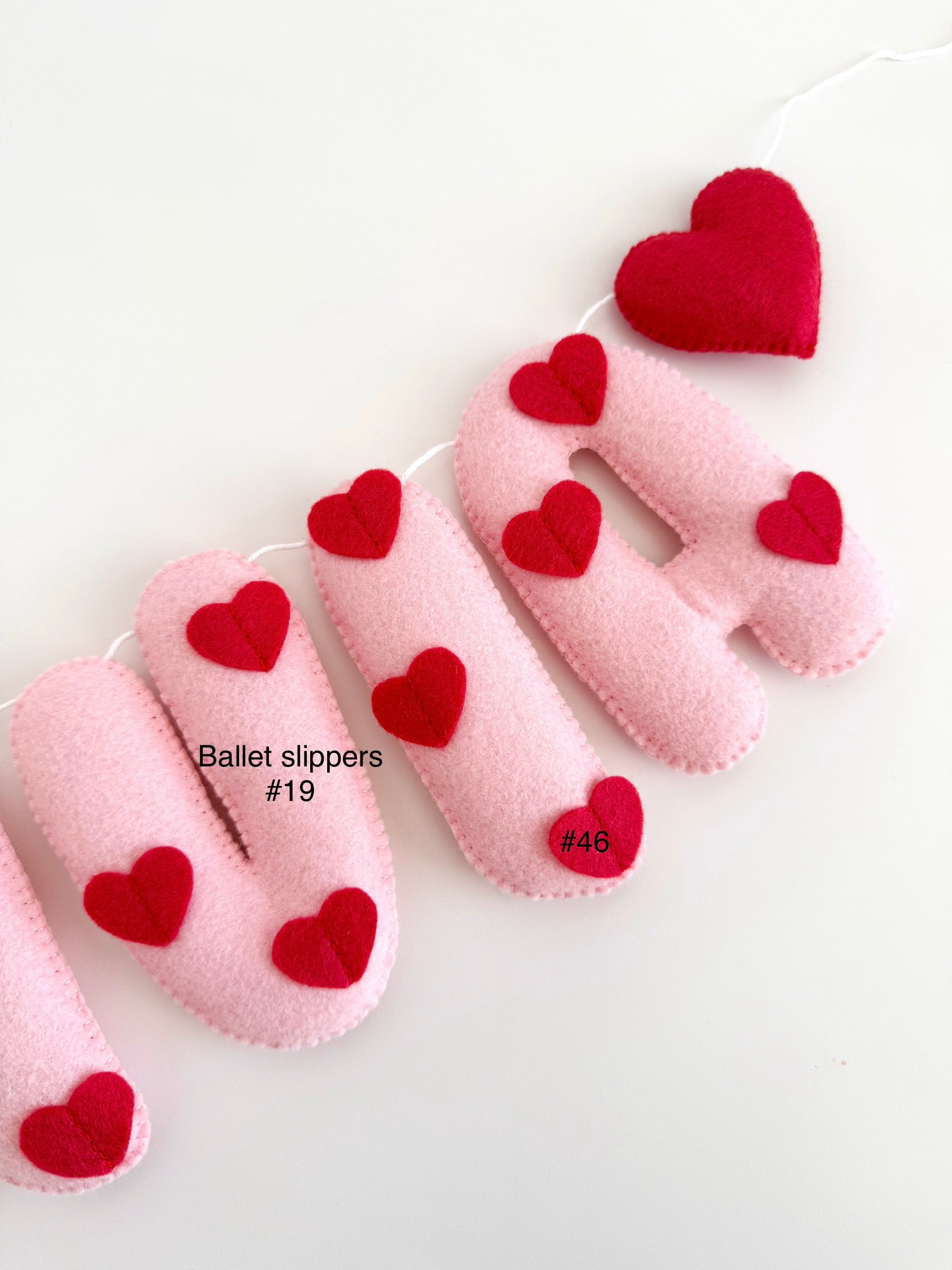 Name banner with hearts