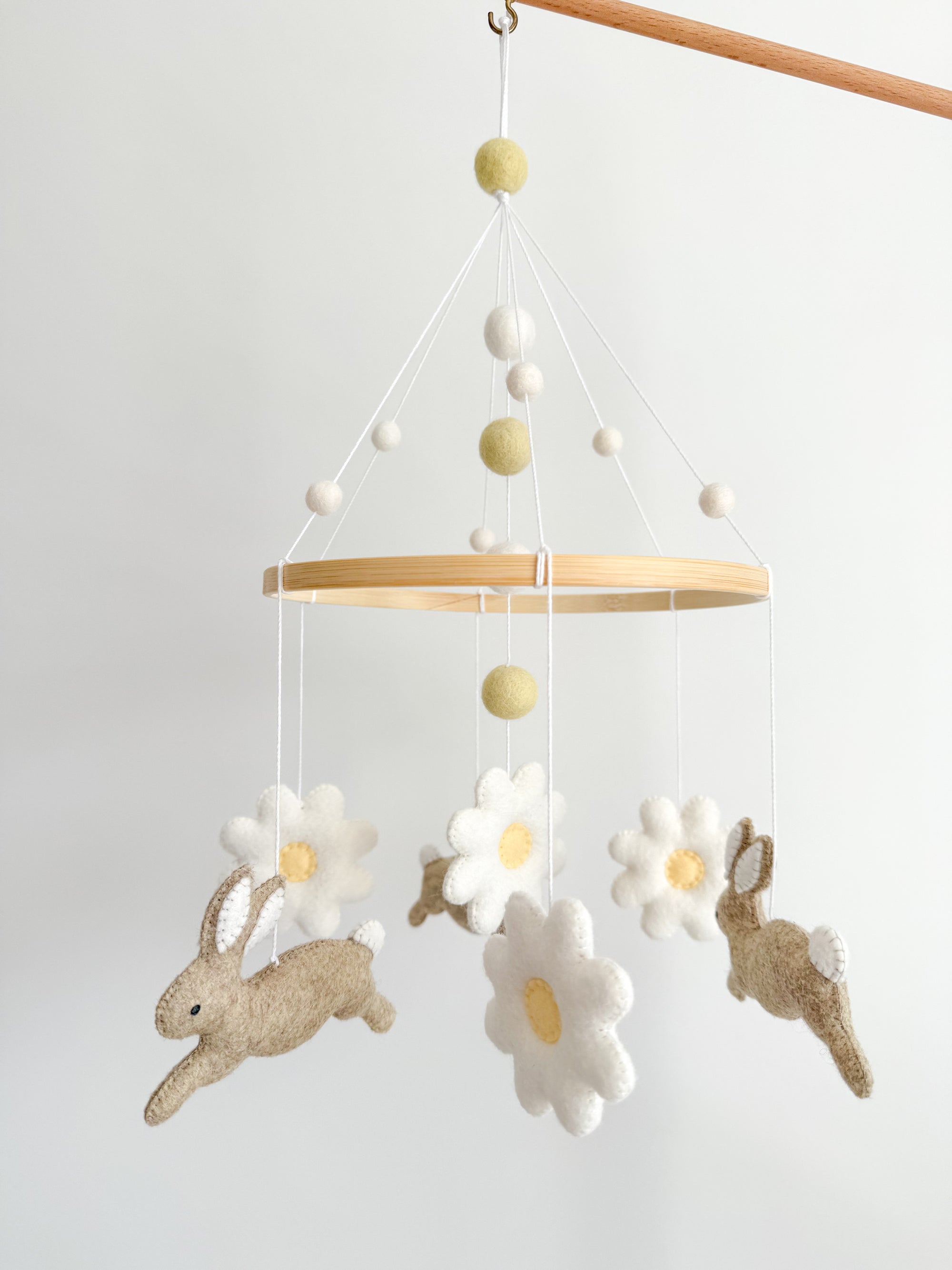 Bunny mobile with daises