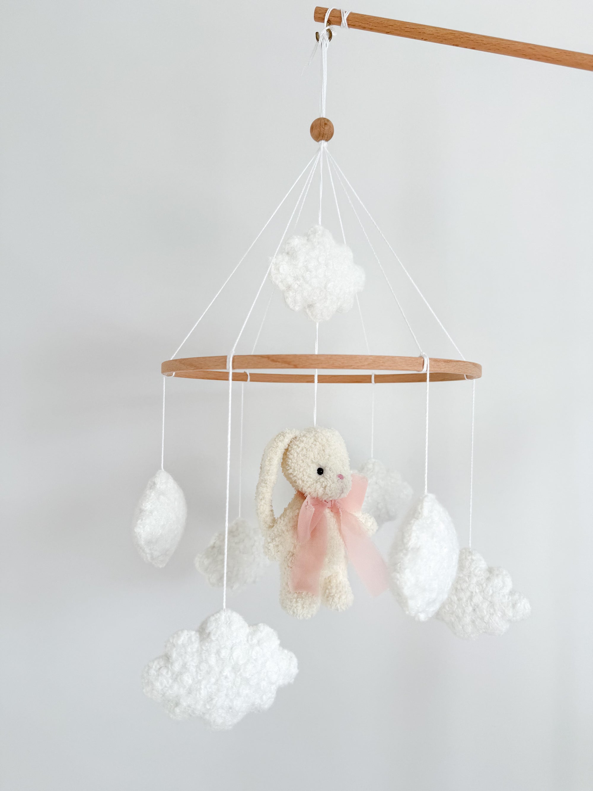 Boucle mobile with ivory teddy bunny