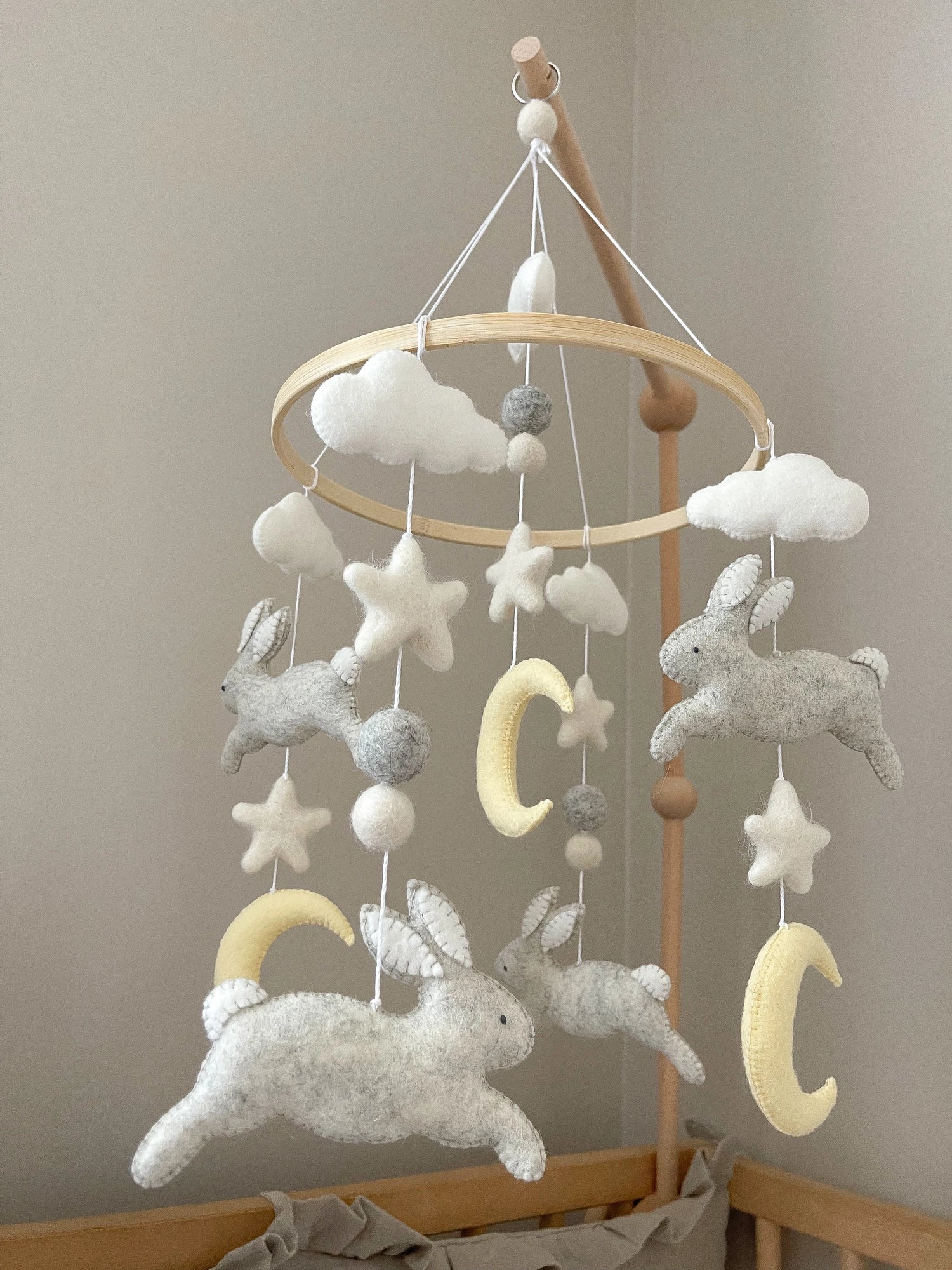 Bunny mobile with stars