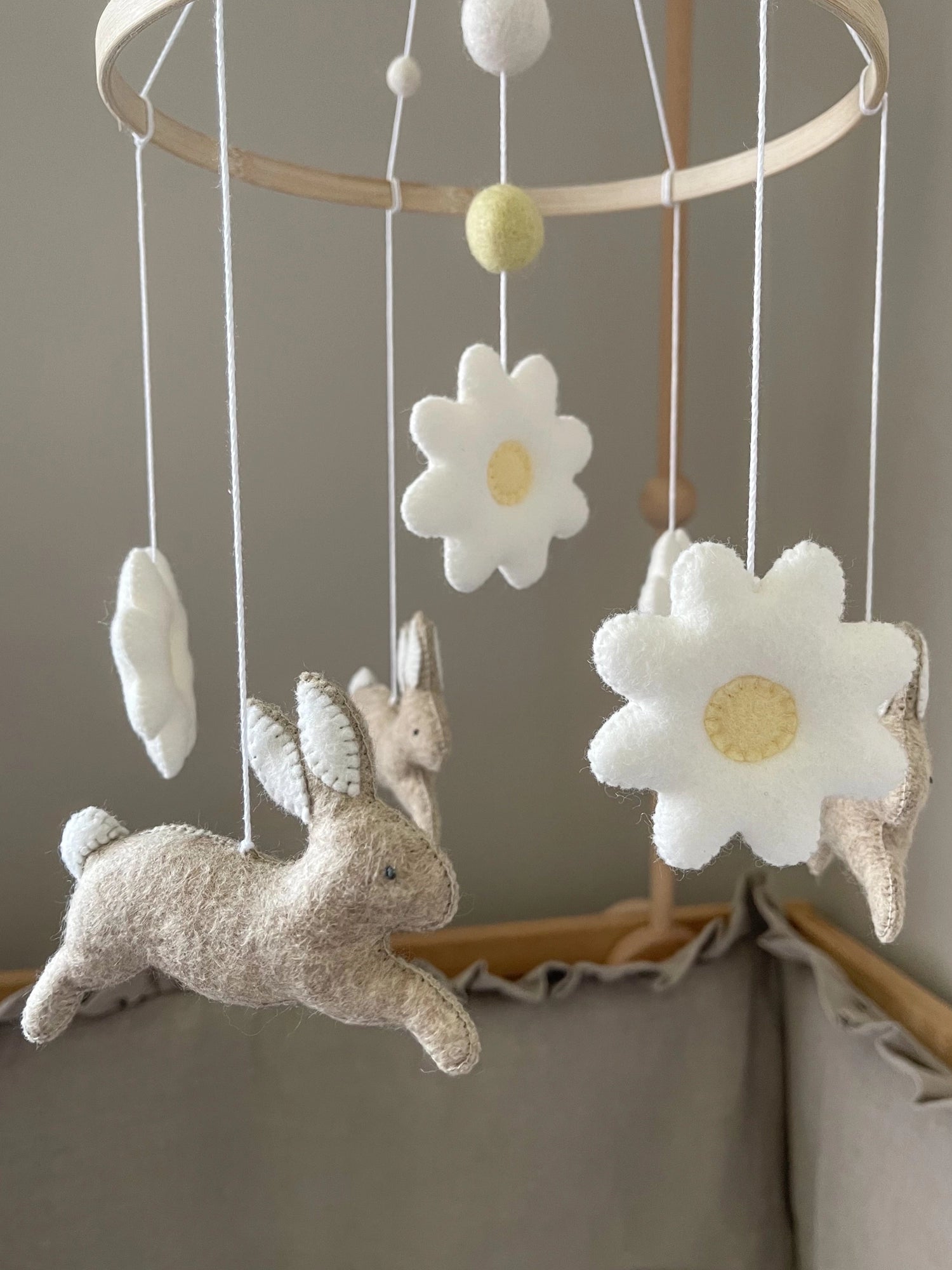 Bunny mobile with daises