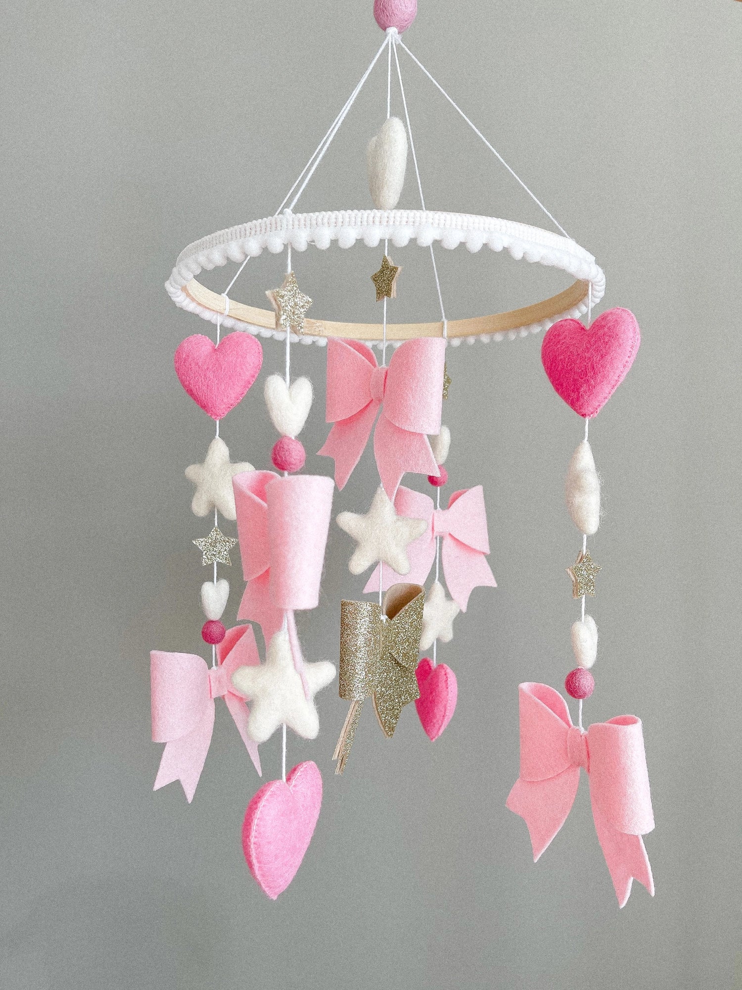 Bow mobile with glitter details