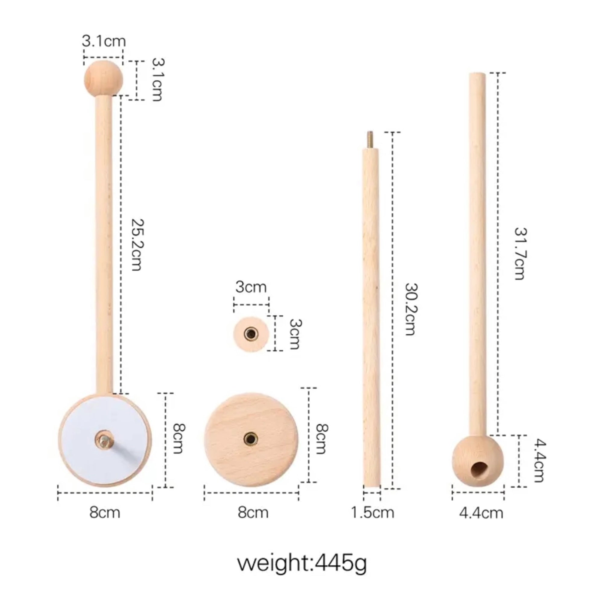 Wooden holder for crib mobile