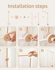 Wooden holder for crib mobile