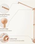 Wooden holder for crib mobile