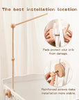 Wooden holder for crib mobile