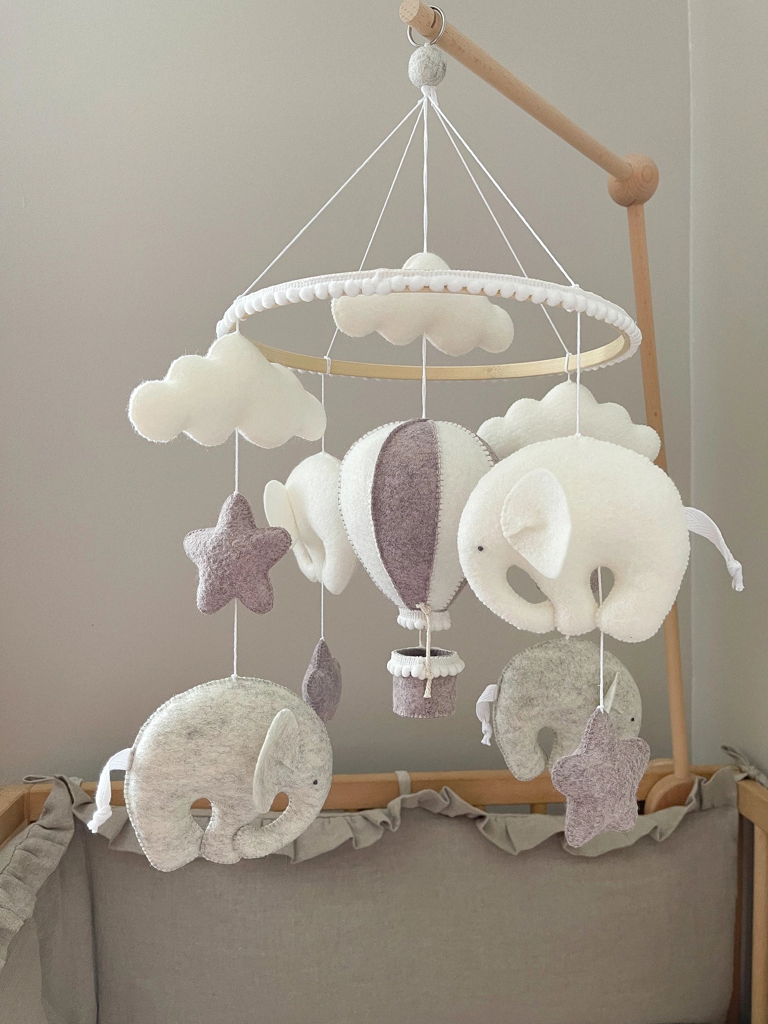 Elephant mobile for baby boy