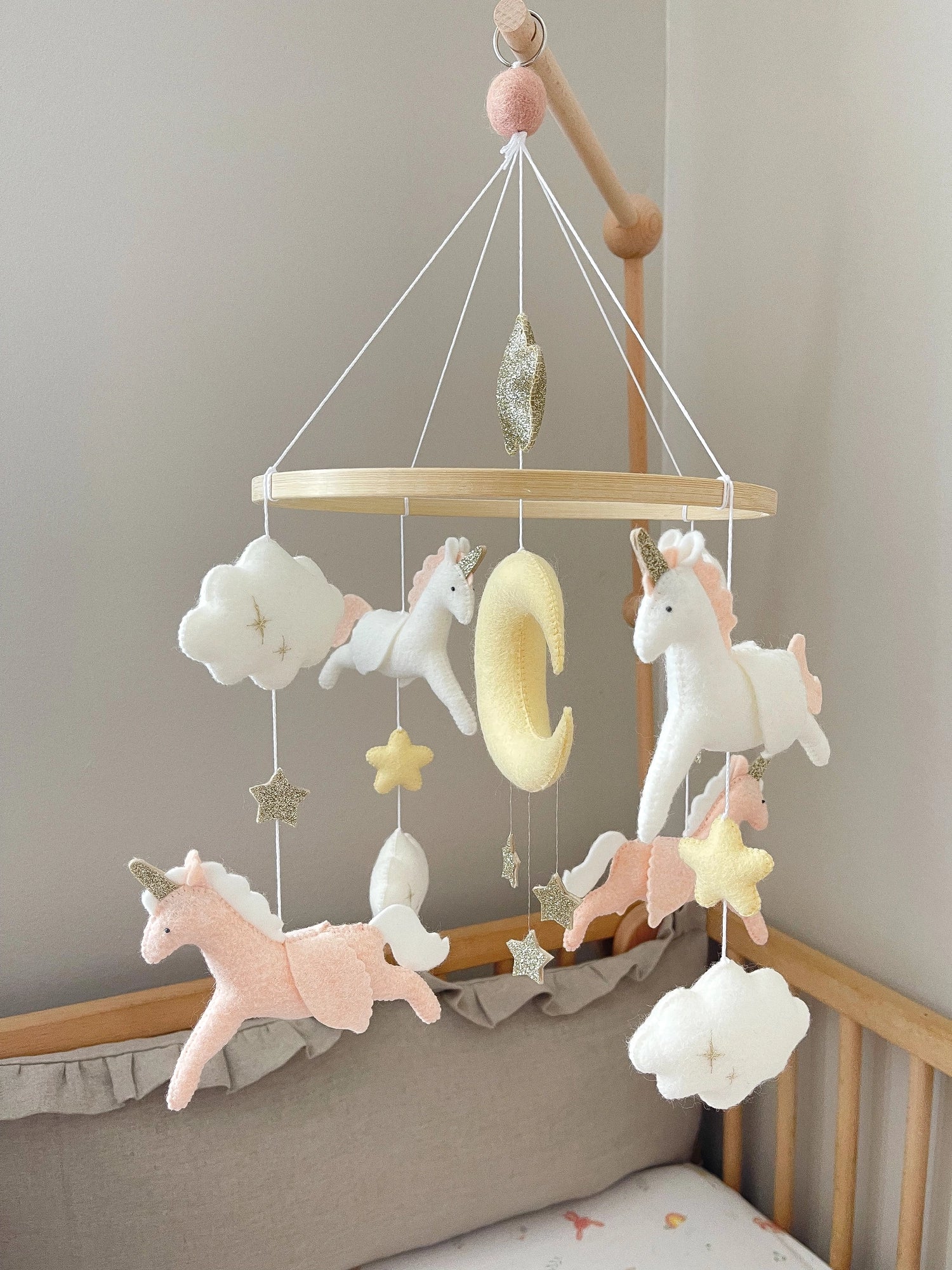 Light pink unicorn mobile
