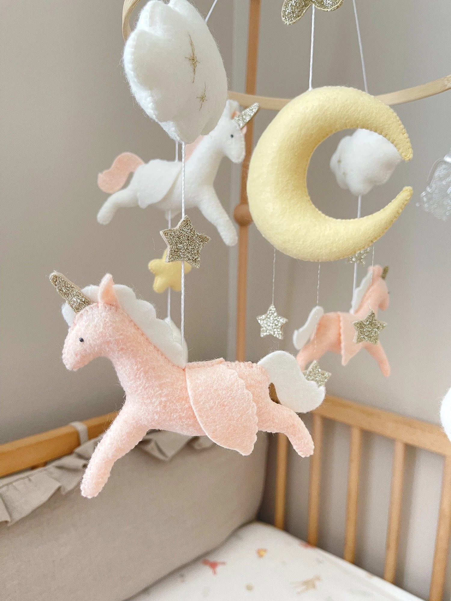 Light pink unicorn mobile