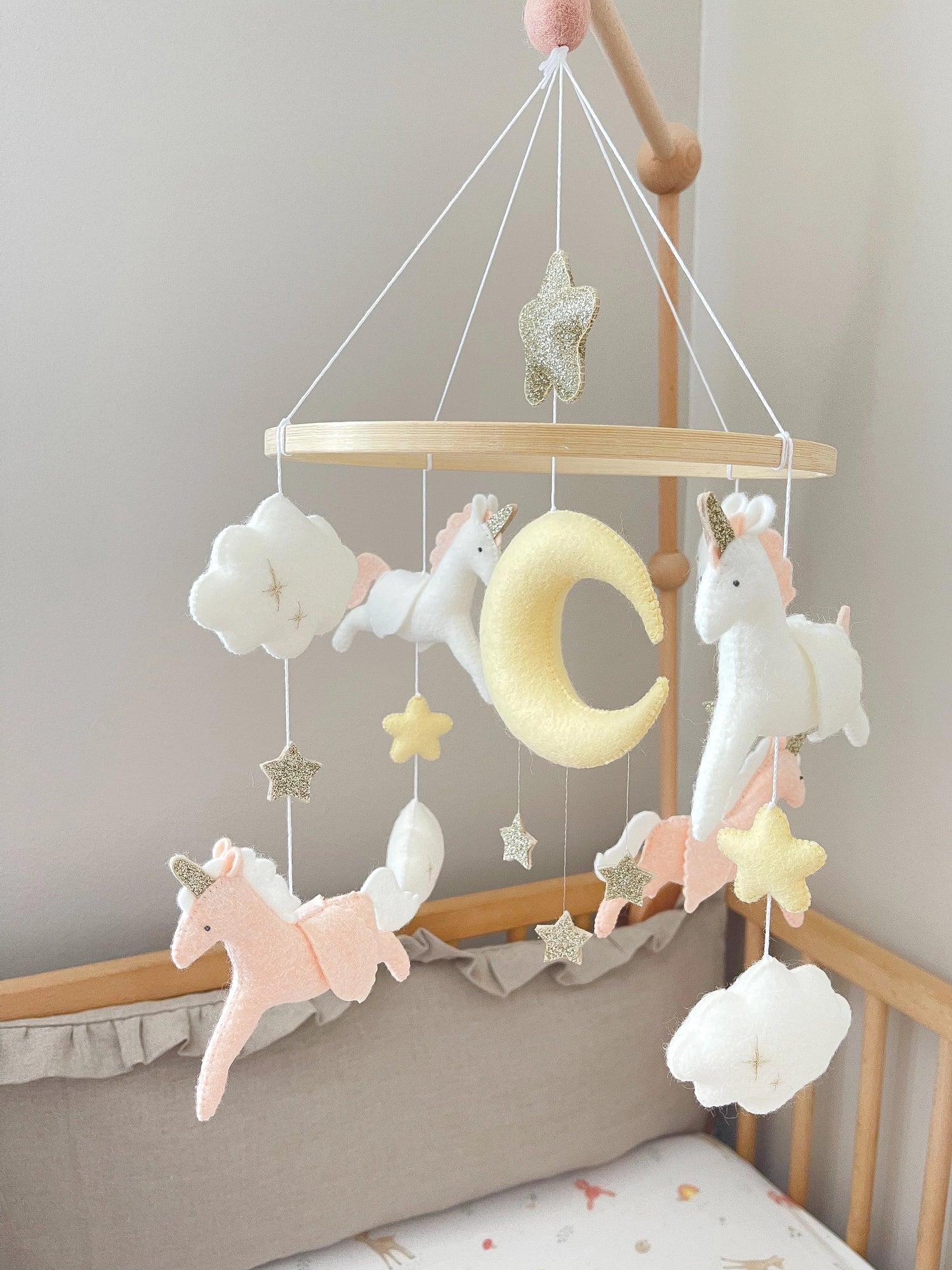 Light pink unicorn mobile