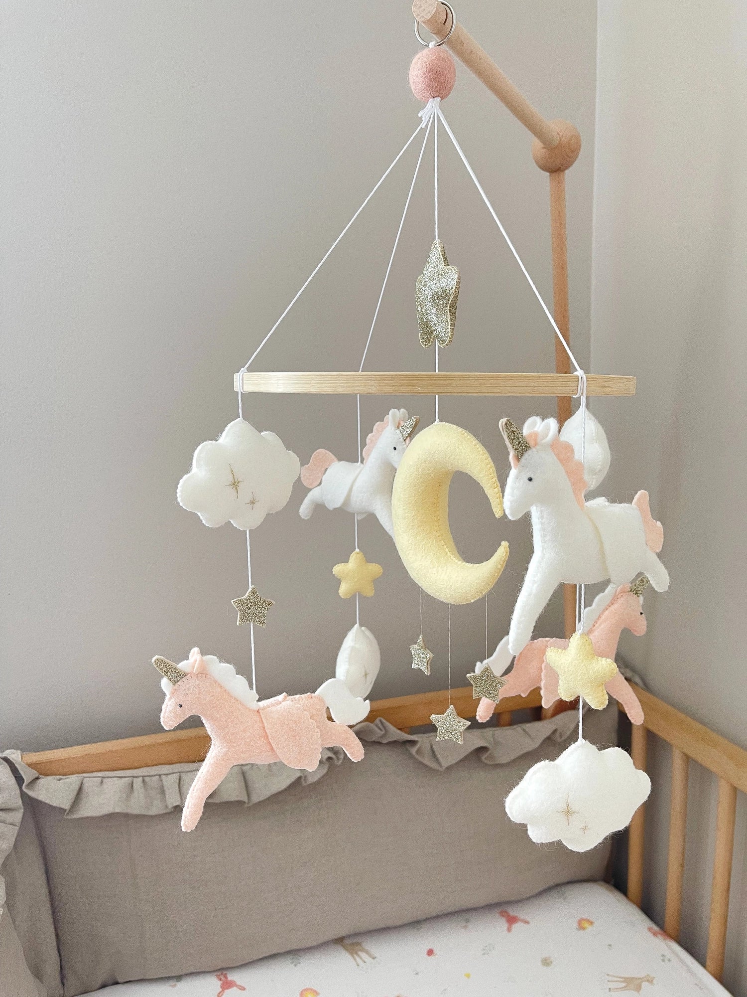 Light pink unicorn mobile