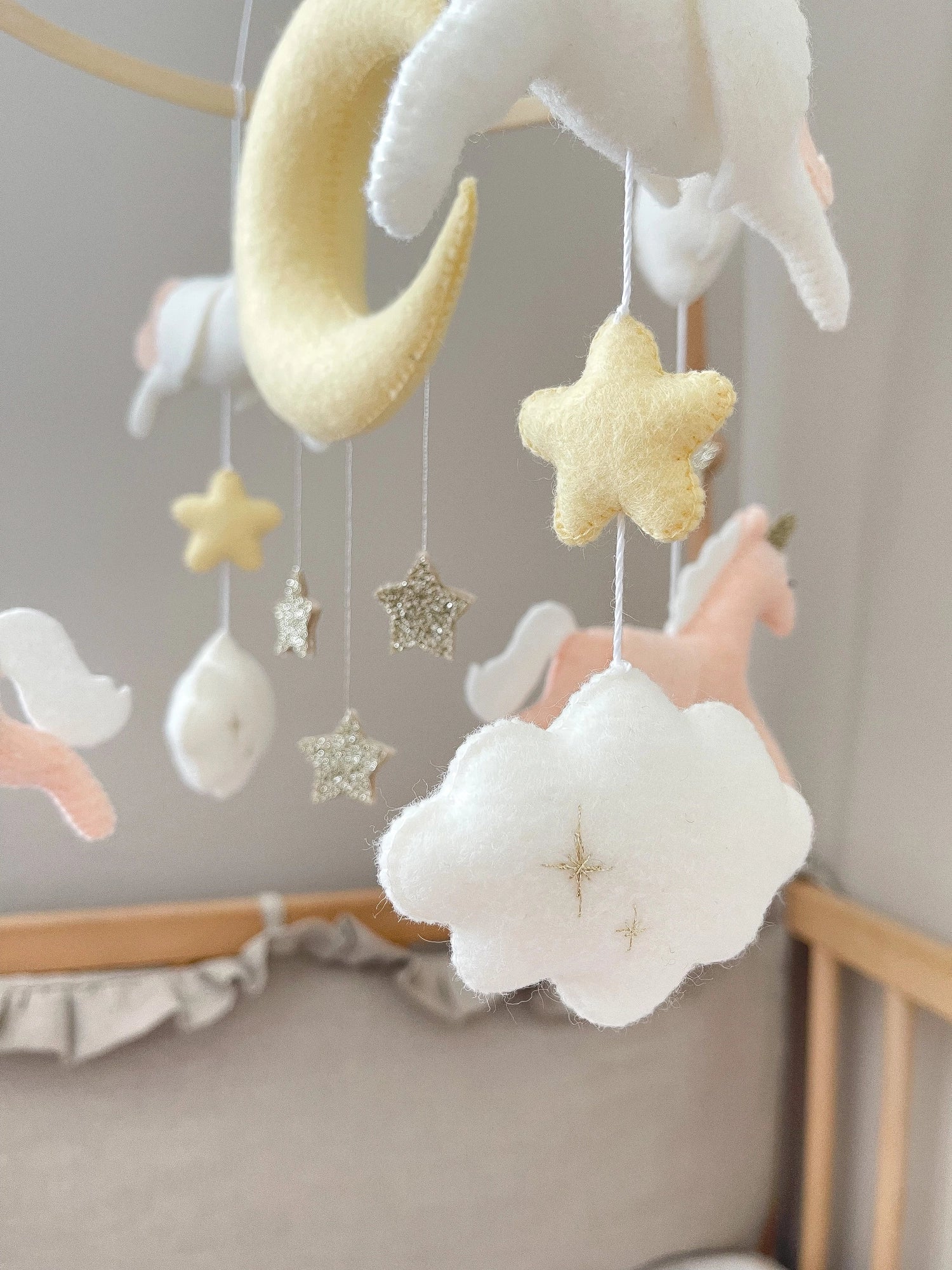 Light pink unicorn mobile