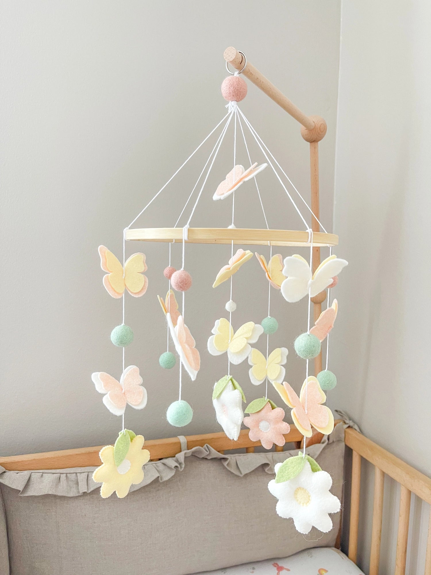 Mobile with butterflies and flowers