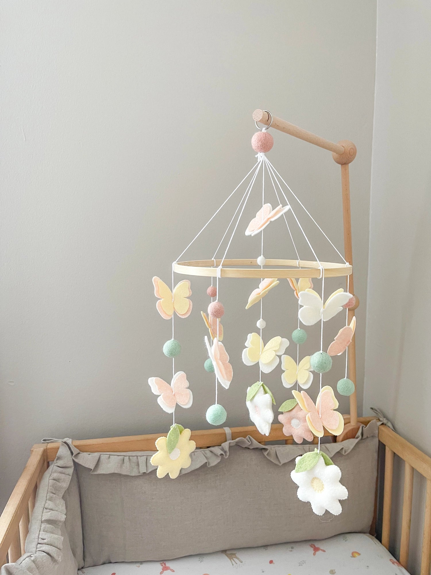 Mobile with butterflies and flowers