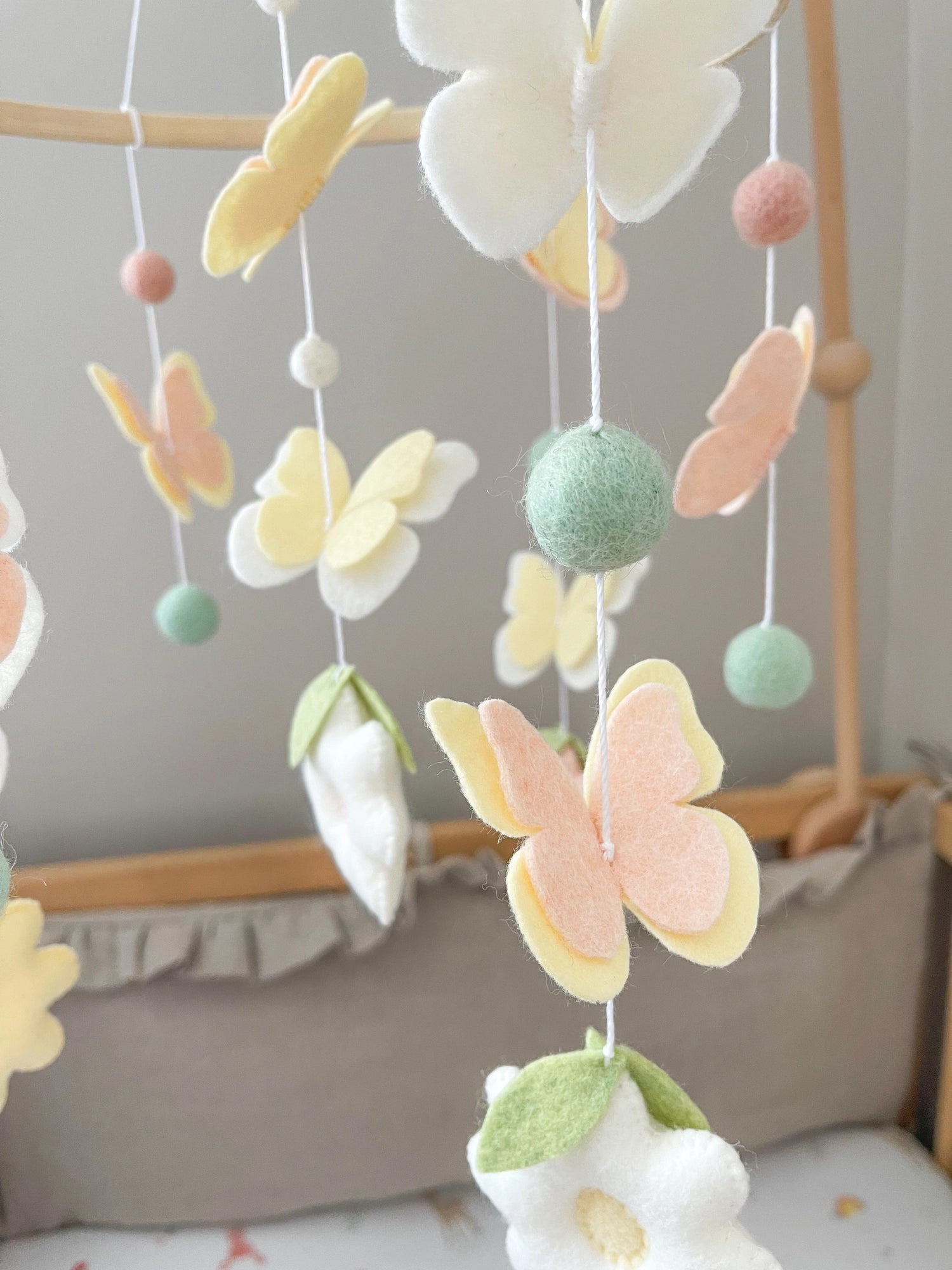 Mobile with butterflies and flowers