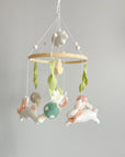 Fairy mobile with bunnies, mushrooms and butterflies