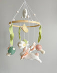 Fairy mobile with bunnies, mushrooms and butterflies