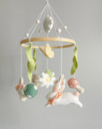 Fairy mobile with bunnies, mushrooms and butterflies