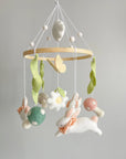 Fairy mobile with bunnies, mushrooms and butterflies