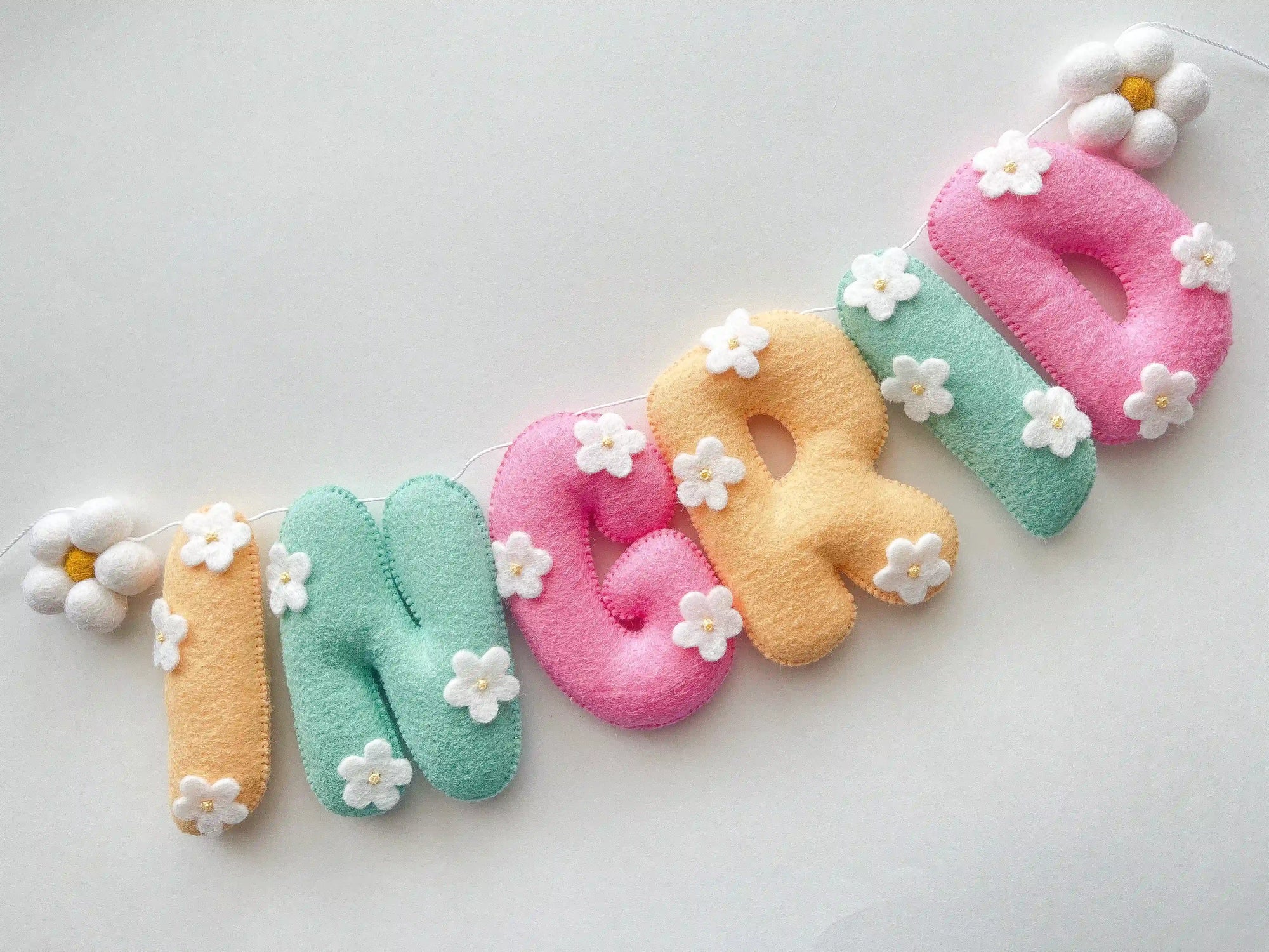 Name banner with daises