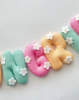 Name banner with daises